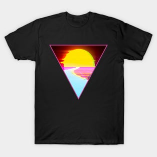 Glitched Synthwave Sunset T-Shirt